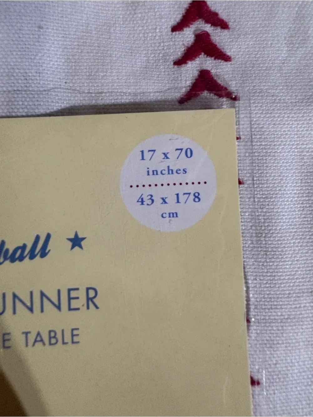 Pottery Barn Kids Baseball table runner Special occasion birthday linens